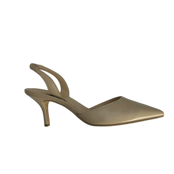 Bettye Muller nude pointed toe sling back dressy formal high heel shoe 8 1/2 - Picture 12 of 13